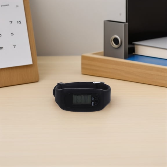 OUNONA Black Silicone Fitness Tracker Easy Step Counting for Outdoor 2Pcs