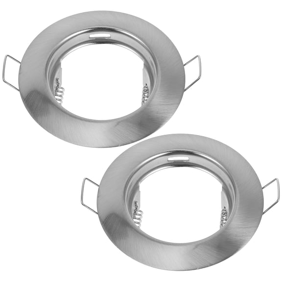 OUNONA 2Pcs Silver Spotlight Down Light Holder Frames with Versatile Use and Refined Design