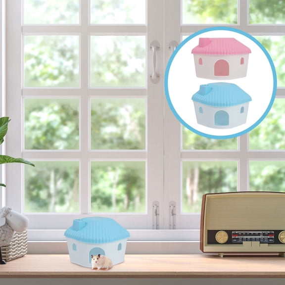OUNONA Pet Cage House Multi-Color Plastic Hamster Hut for Indoor Use 2Pcs