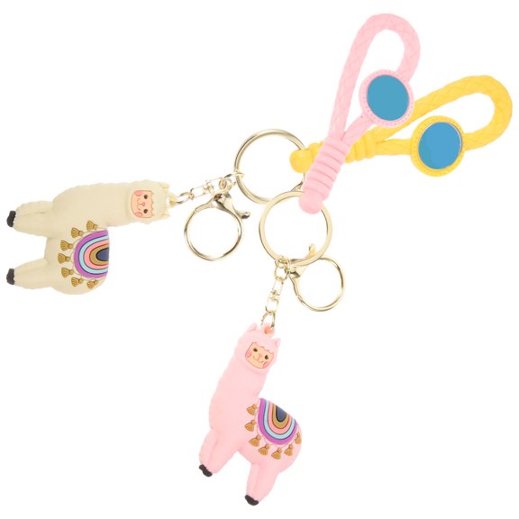 OUNONA Alpaca Key Pendant Green PVC Soft Rubber Heat-Resistant 2Pcs