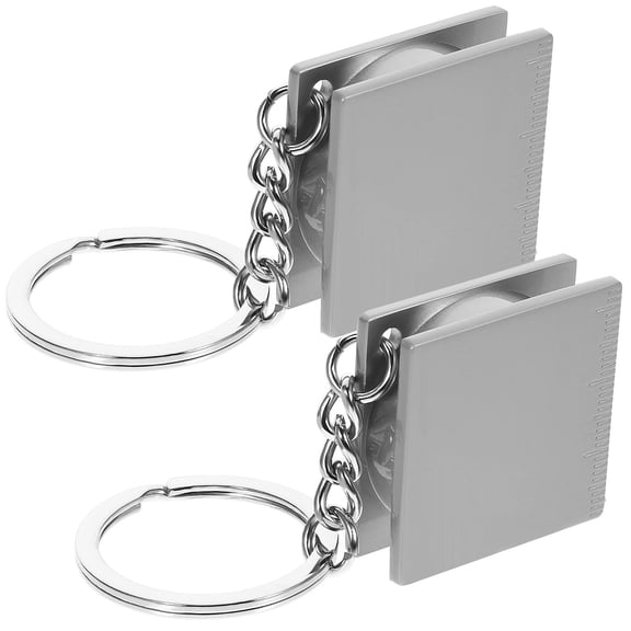 OUNONA 2Pcs Metal Tape Measure Tool with Keychain for Home Outdoor Length Measuring