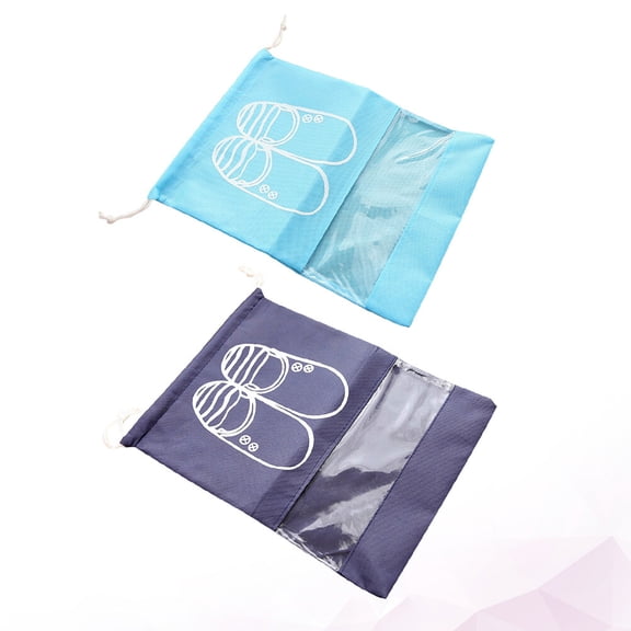 OUNONA 2Pcs Space Saving Shoes Bag Lightweight with Visible Window for Easy Content Check