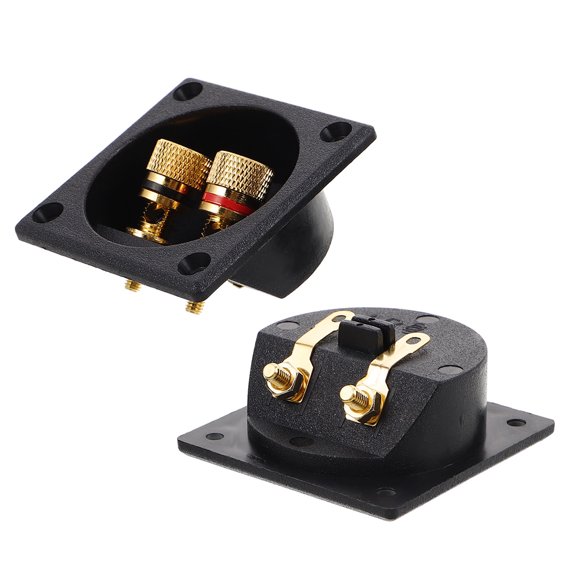 OUNONA 2Pcs Speaker Wire Connector Plate with Spring Loaded Jacks for Easy Installation
