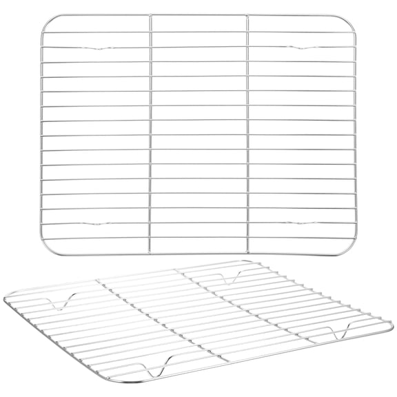 OUNONA 2Pcs Stainless Steel Cooling Rack for Baking and Grilling with Large Size Versatile Design