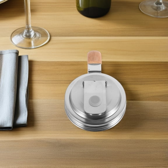 OUNONA 2Pcs Assorted Color Stainless Steel Jar Pour Lids with Handle for Home Storage