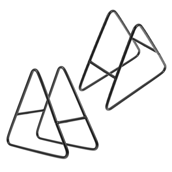 OUNONA 2-Pack Metal Iron Holder with Triangle Stand Organizer for Coffee Table and Home Use