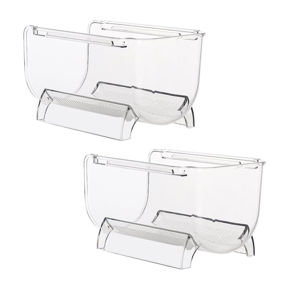 OUNONA 2Pcs Transparent Drawer Style Wine Bottle Organizer Stackable Wine Shelf for Refrigerator and Countertop