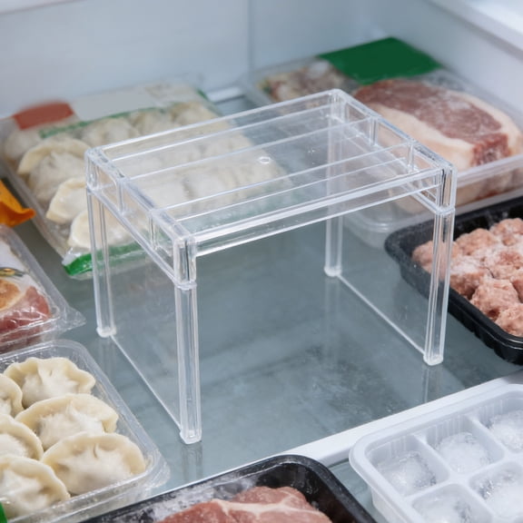 OUNONA 2-Pack Clear Freezer Organizer Shelves for Refrigerator, Maximize Storage Space and Improve Kitchen Organization