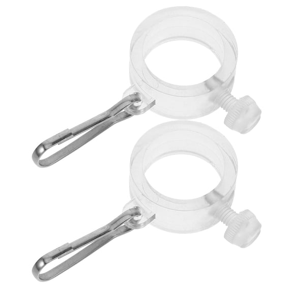 OUNONA 2Pcs Plastic Rotating Flag Pole Clips with Fixed Hook Secure Locking for Home and Outdoor Use