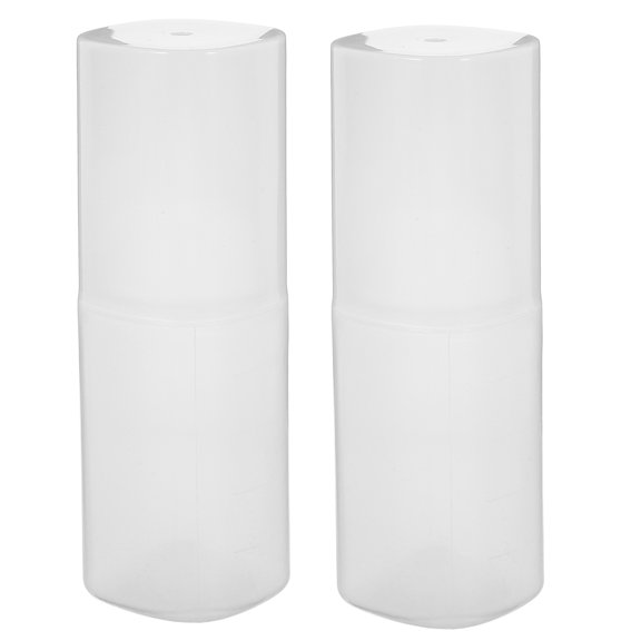 OUNONA Set of 2 Transparent Plastic Sauce Bottles Easy Squeeze Condiment Dispensers for Cooking and Kitchen Use
