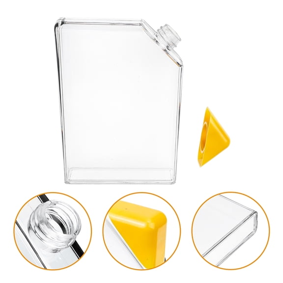 OUNONA 2Pcs Transparent Slim Plastic Water Bottles with Triangle Cap for Travel and Outdoor Use