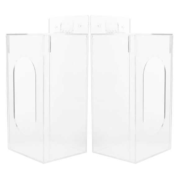 OUNONA 2Pcs Transparent Wall Mounted Glove Storage Box Acrylic Holder for Easy Access and Space Saving
