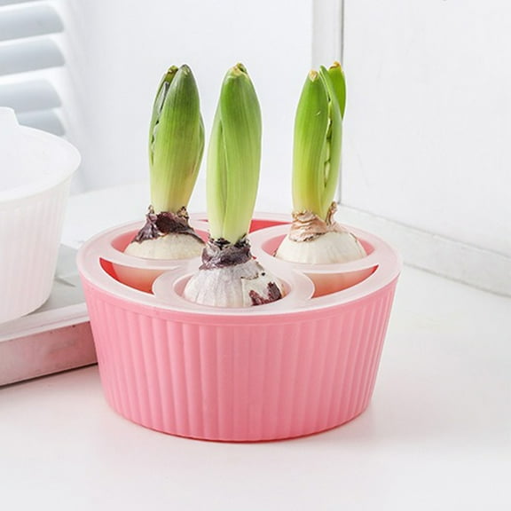 OUNONA 2Pcs Tulip Bulbs Planter Decorative Desk Flower Pot For Home Decoration In Pink