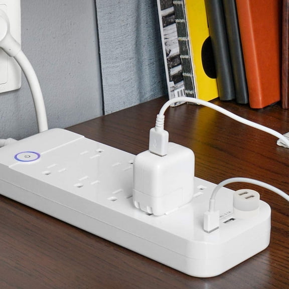 OUNONA 2-Pack USB Hub Adapter with Simple White Design, PP Material for Indoor Use and Nighttime Lighting