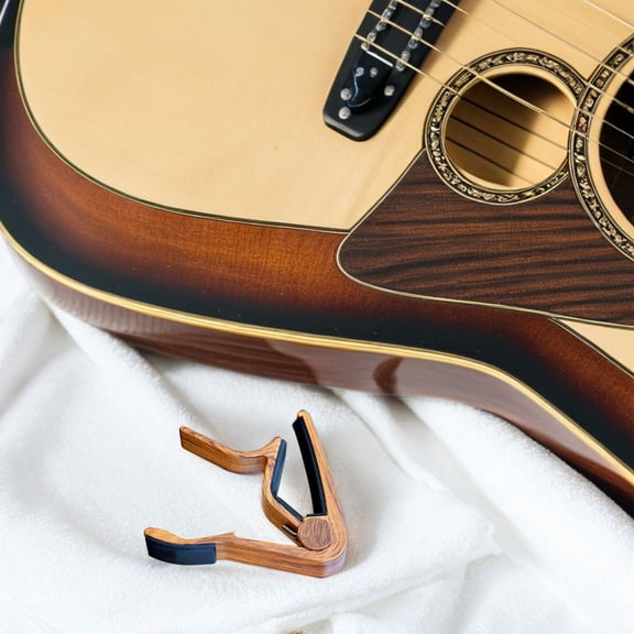 OUNONA 2Pcs Lightweight Brown Guitar Capo for Acoustic Electric Ukulele Stable Grip Accessory