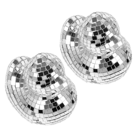 OUNONA 2Pcs Versatile Plated Silver Duck Disco Ornaments with Reflective Surface for Party and Home