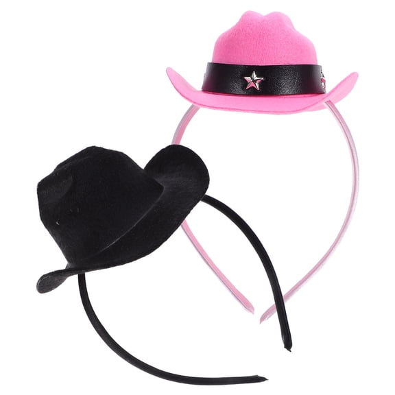 OUNONA 2Pcs Assorted Color Costume Hat Headband with Vintage Style for Event Hair Accessories