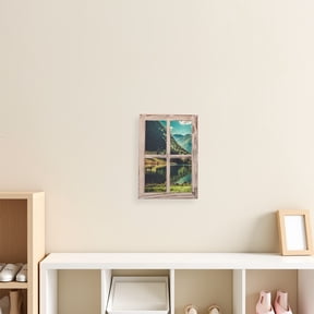OUNONA 2Pcs Vintage Wood Faux Window Frame for Rustic Wall Decor in Country Cottage Style