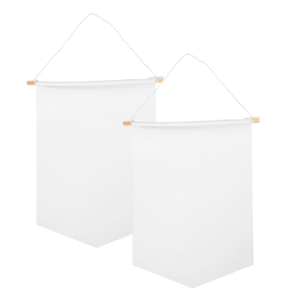OUNONA 2Pcs White Blank Fabric Banners for Custom Painting and Party Decoration Display