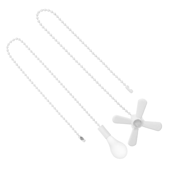 OUNONA 2-Pack White Ceiling Fan Pull Chains with Decorative Handles Replacement Accessories for Home and Office Fans