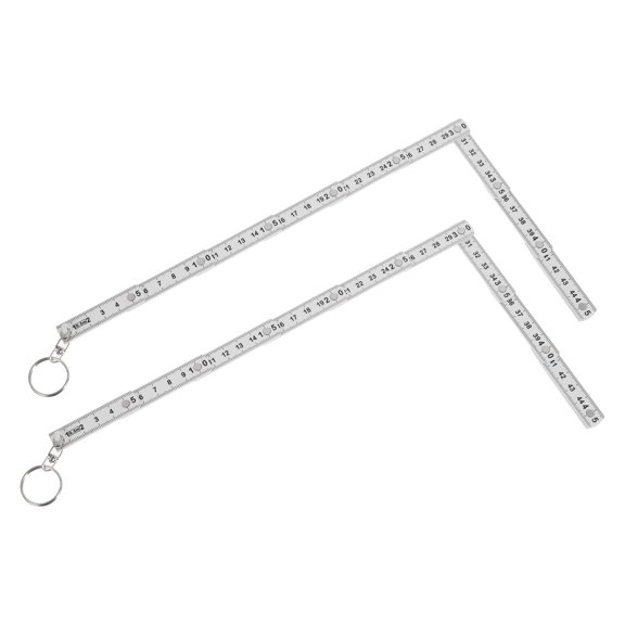 OUNONA 2Pcs White Folding Ruler Plastic Foldable Measuring Stick for Construction and Woodworking