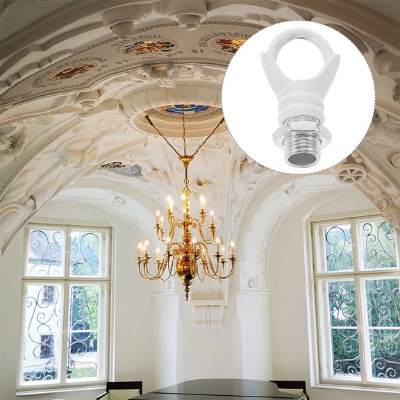 OUNONA White Iron Lampshade Ring for Ceiling Light Fixtures, Precision Crafted, 2Pcs