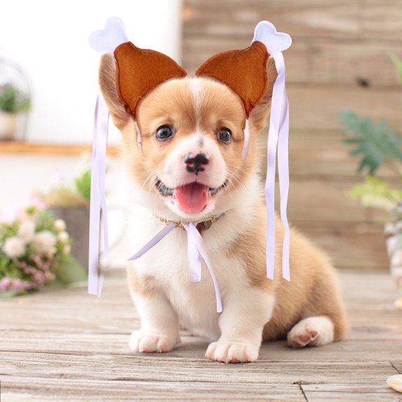 OUNONA 2Pcs White Pet Hair Hoop with Chicken Leg Elements Lightweight Comfortable Hair Accessories