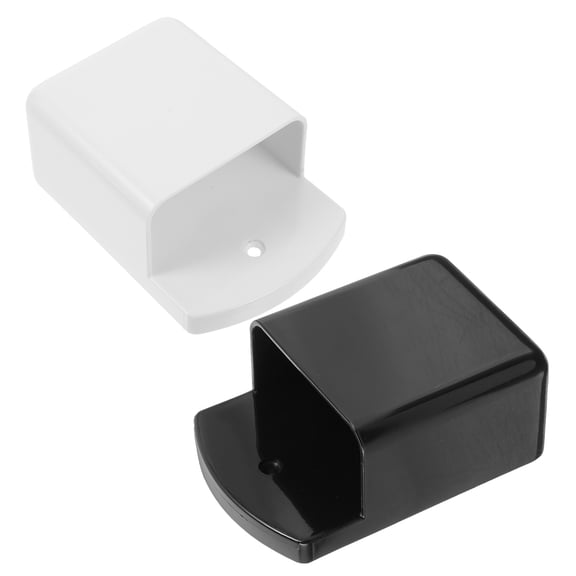 OUNONA 2Pcs White Plastic Wall Mount Remote Storage Box for Bedside and Living Room Use