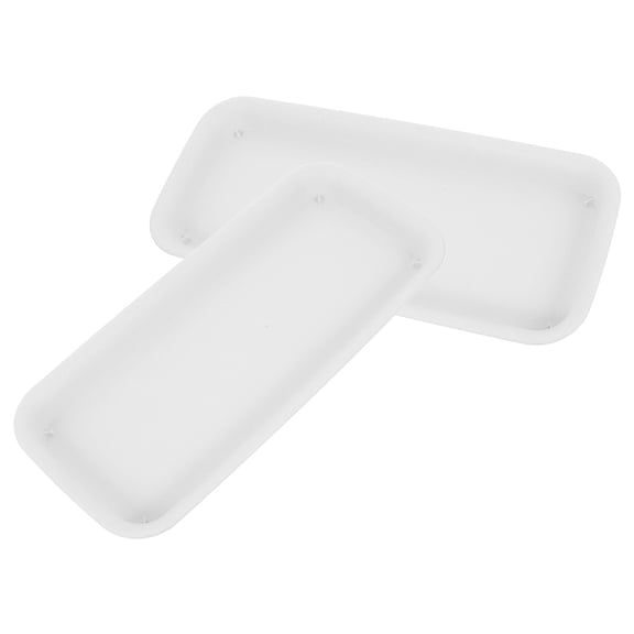 OUNONA 2Pcs Outdoor Planter Saucer White Resin Rectangular Water Tray for Gardeners