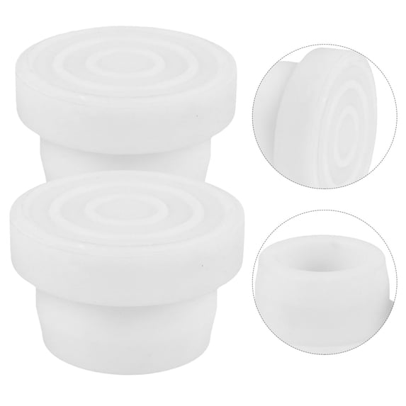 OUNONA 2-Pack White Rubber Pool Ladder Plugs, Easy to Install Bumpers for Inground Swimming Pool Steps