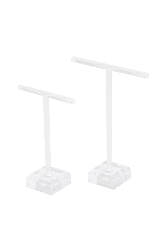 2Pcs White T Shape Acrylic Earrings Stand Jewelry Organizer for Craft Shows