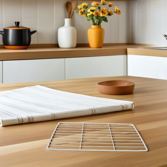 OUNONA 2Pcs White Wire Shelf Rack for Freezer with Strong Iron Material and Airflow Design