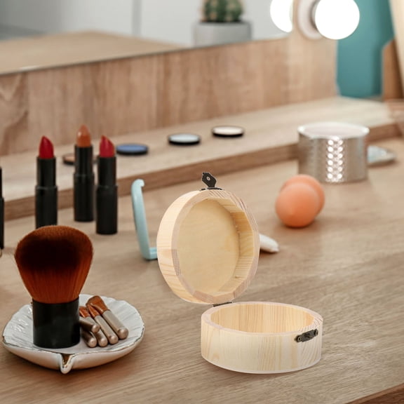 OUNONA 2-Pack Beige Round Wood Storage Boxes for Small Parts, and Practical Home Organization Solution