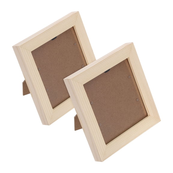 OUNONA Wooden Cd Storage Frame Khaki Multipurpose Home Display 2Pcs
