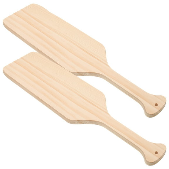 OUNONA 2Pcs Wooden Unfinished Paddle Handicraft Paddle Decor Convenient Paddle