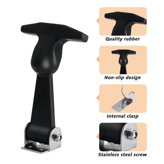 OUNONA 2Pcs Stainless Steel Rubber Tool Box Latch T Handle Style with Flexible Draw Latch