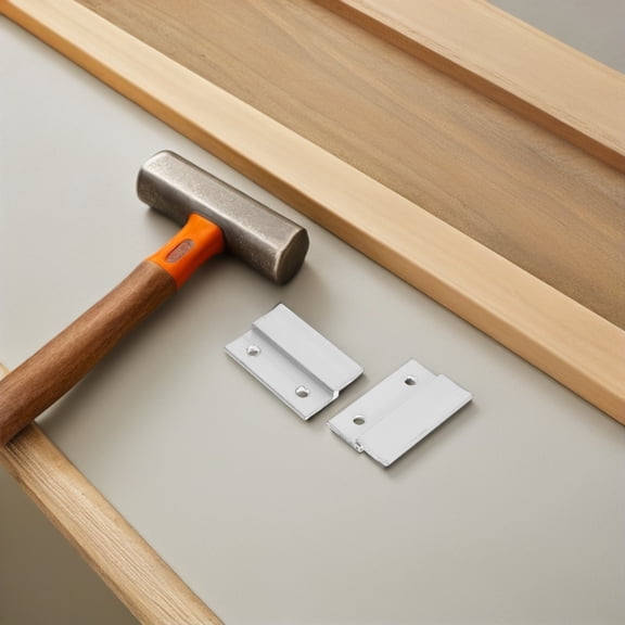 OUNONA 2Set Aluminum French Cleat Picture Hanger Heavy Duty Z Bracket for Wall Mounting