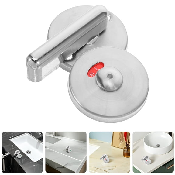 OUNONA Privacy Indicator Lock Stainless Steel Bathroom Door Bolt Clear Occupied Vacant Signs
