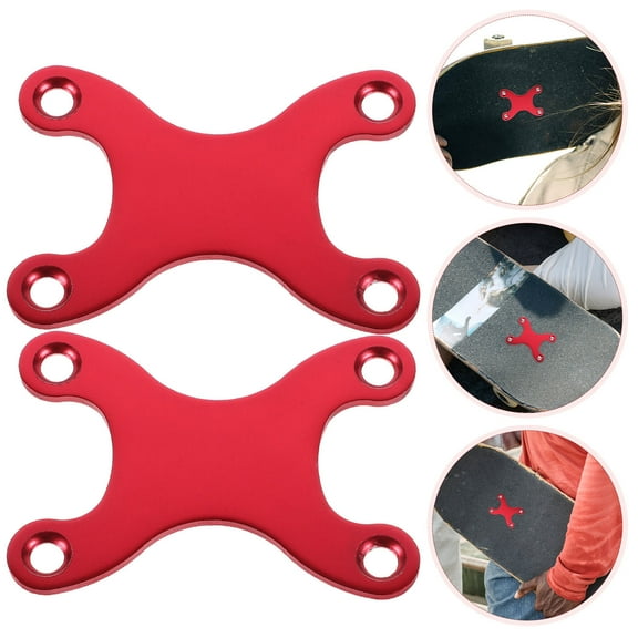 OUNONA 2Pcs Aluminum Skateboard Bridge Gasket Portable Lightweight Red Support Washer