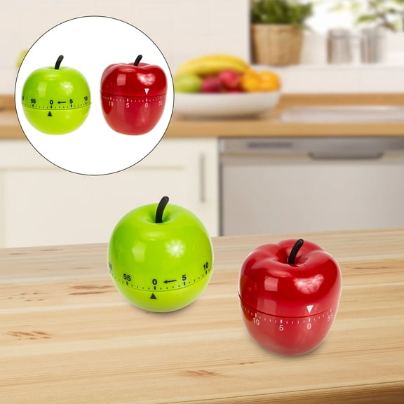 OUNONA 2Pcs Red Kitchen Timer Mechanical Cooking Reminder Clear Sound and Simple Elegant Design