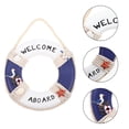 thumbnail image 1 of OUNONA Navy Wooden Life Rings Nautical Decors for Bar and Pool Decoration 2Pcs, 1 of 7