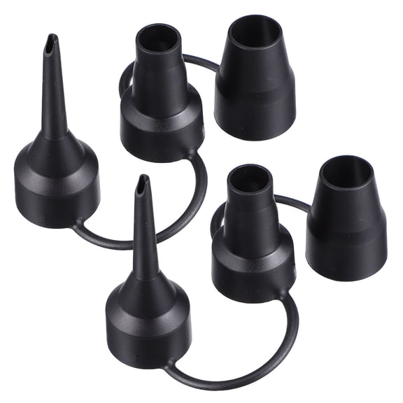 OUNONA 2-Pack Black Plastic Air Inflator Nozzle Adapter with 3 Removable Tips for Versatile Air Pump Use