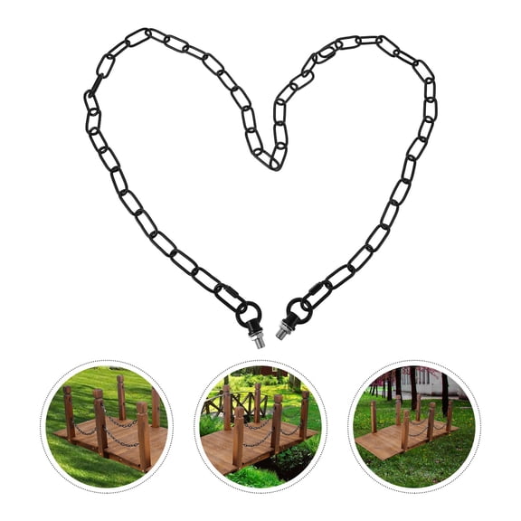 OUNONA 2Sets Heavy Duty Metal Chain for Garden Bridge Guardrail with Decorative Black Finish