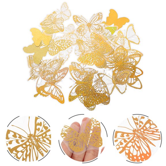 OUNONA 2Sets Easy Peel and Stick Golden Diary Labels for Scrapbooking and Phone Case Decoration