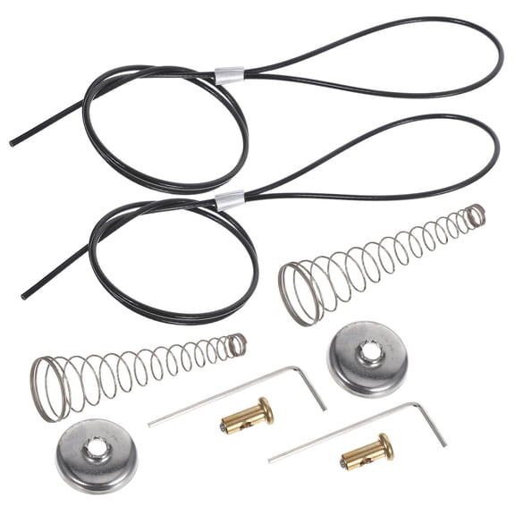 OUNONA 2Sets Gate Latch Cable Pull with Stainless Steel Spring for Wooden and Metal Fences Weatherproof