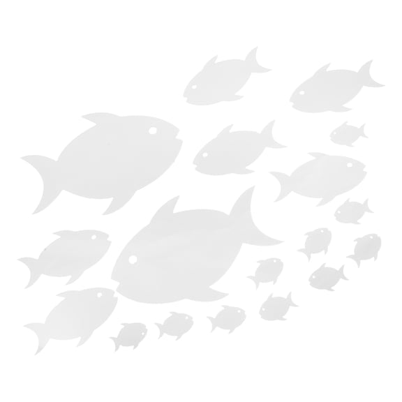 OUNONA 2Sets Plated Silver Fish Acrylic Mirror Wall Decals Decorative Frameless Nautical Sculpture for Home