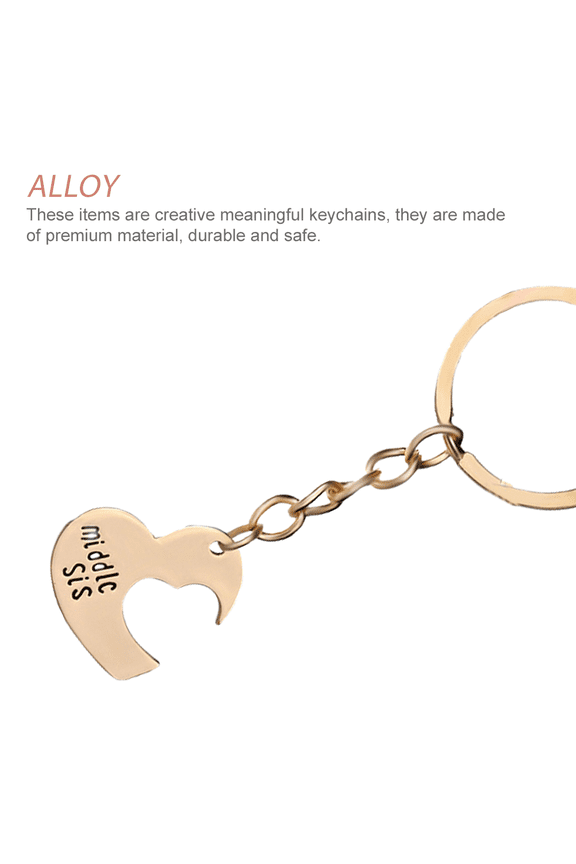 2Sets Sister Keychain Alloy Adorable Charm Pendant Perfect Gift for Friendship