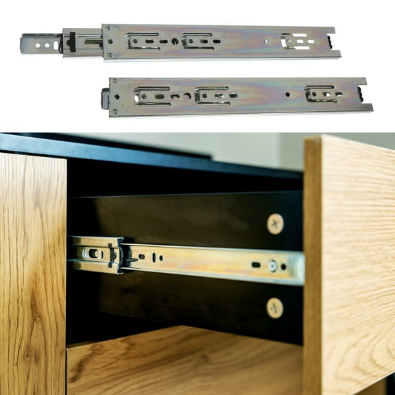 OUNONA Silver Full Extension Drawer Slides Made of Cold Rolled Steel for Cabinets and Storage Drawers 12 Inch