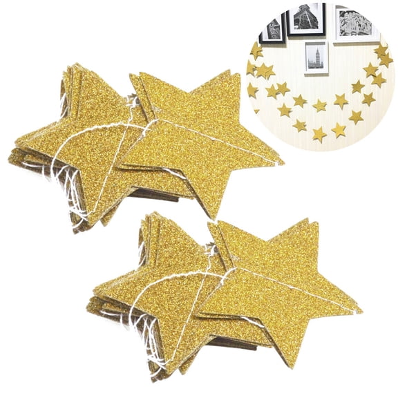 CATIEBYE bunting banner gar Gold Star Gar Golden 2Pcs