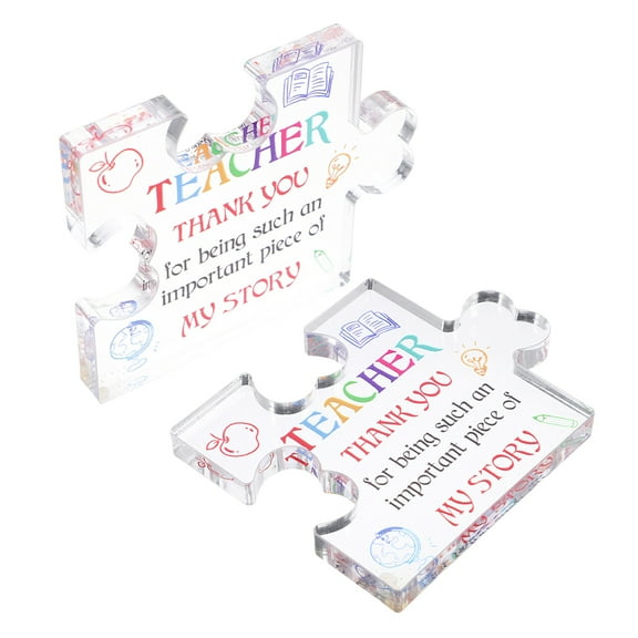 Teacher Appreciation Acrylic Plaques for Teachers Day, Clear Printing, Stylish Design, 2 Pieces, Perfect Gift for Educators